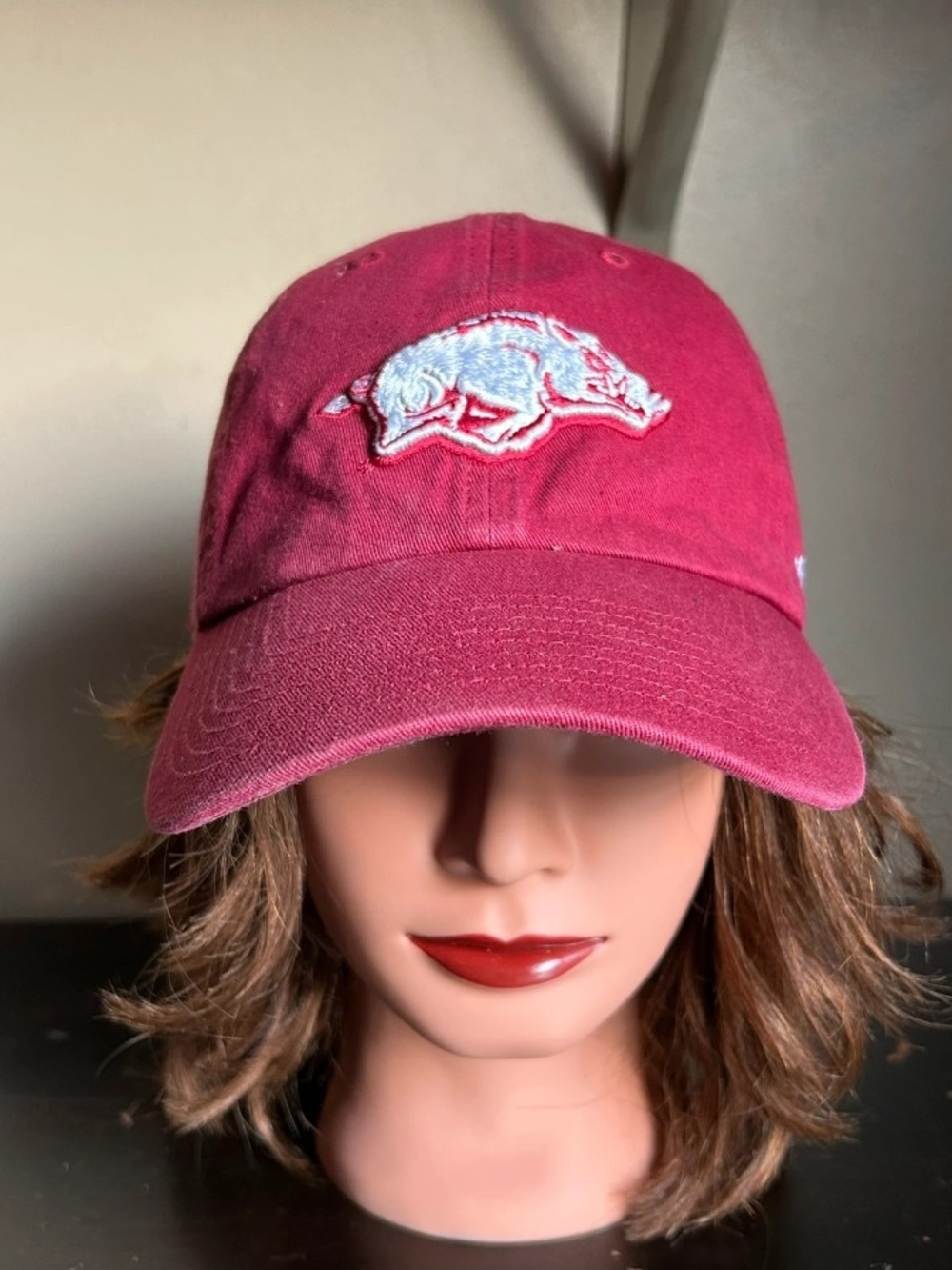 47 Brand Red Razorback Embroidered Baseball Cap